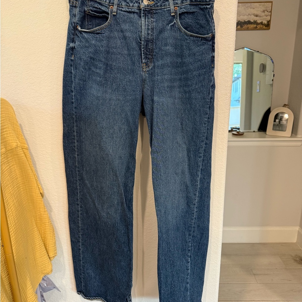 Old Navy Dark Blue High-Rise Wide-Leg Jeans